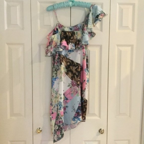 NWT ASOS Floral One Shoulder Dress 2P - Picture 3 of 6